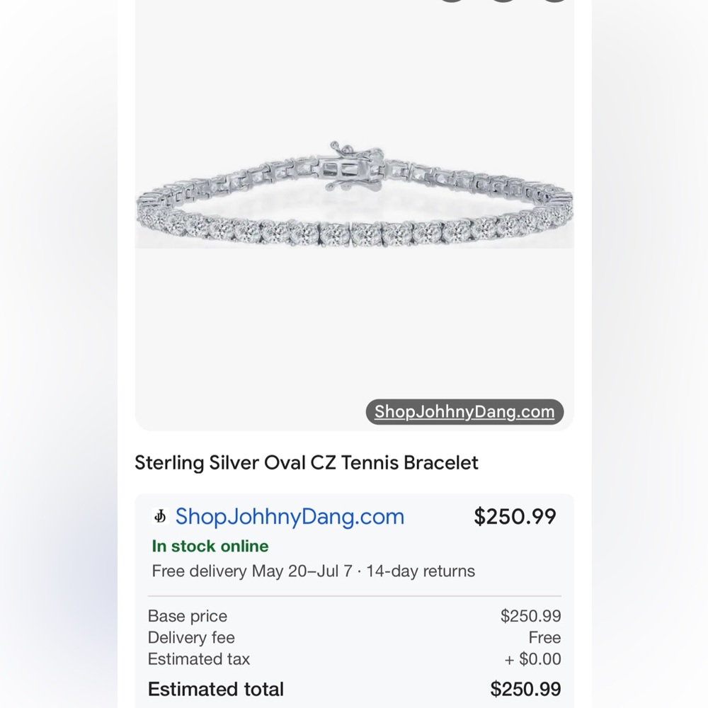 Johnny Dang sterling silver and cubic zirconia square tennis bracelet